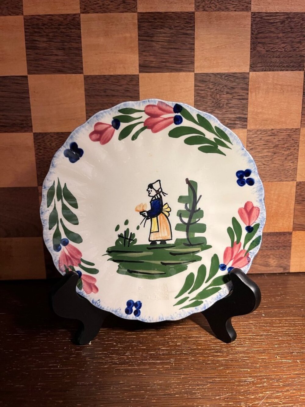 Hand Painted French Peasant Bread Plate A738